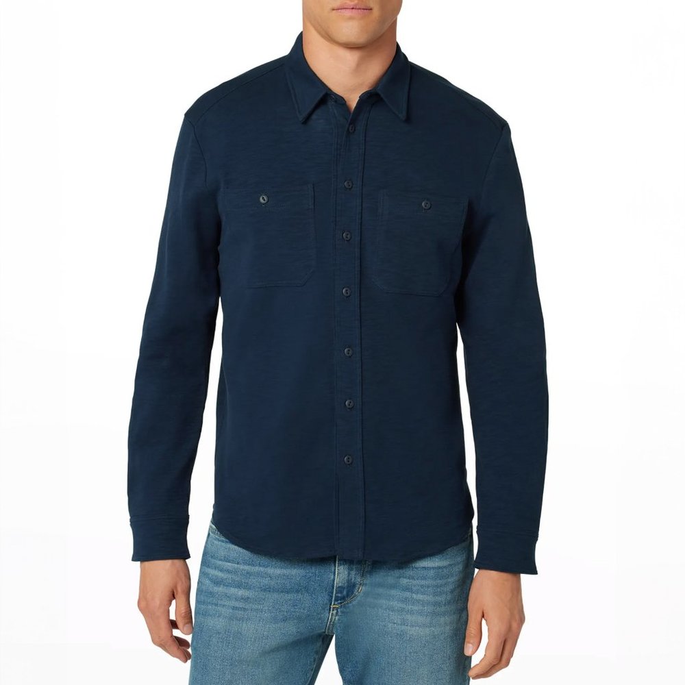 Joe's Jeans Men's Navy Slub Utility Shirt Cotton XXL